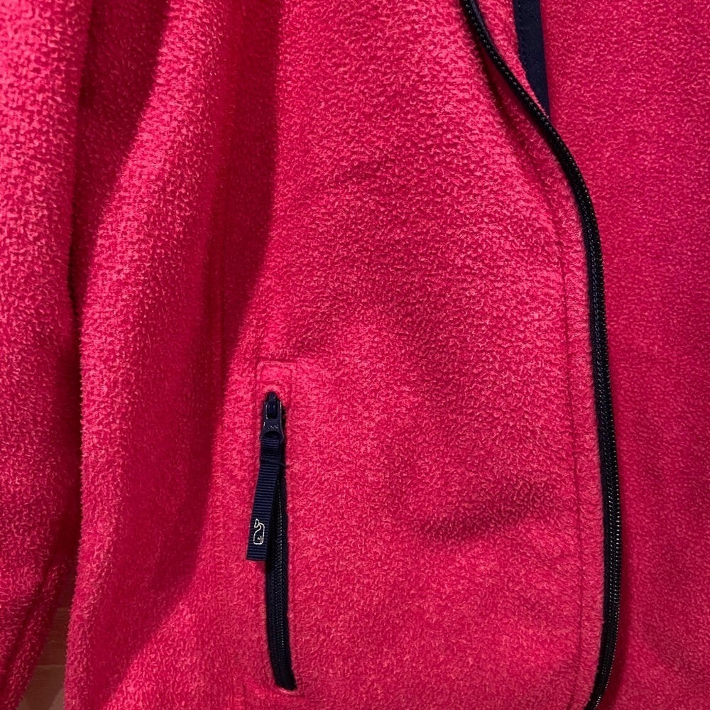 Vineyard Vines Fuchsia Pink Fleece Zip Up - Picture 6 of 8
